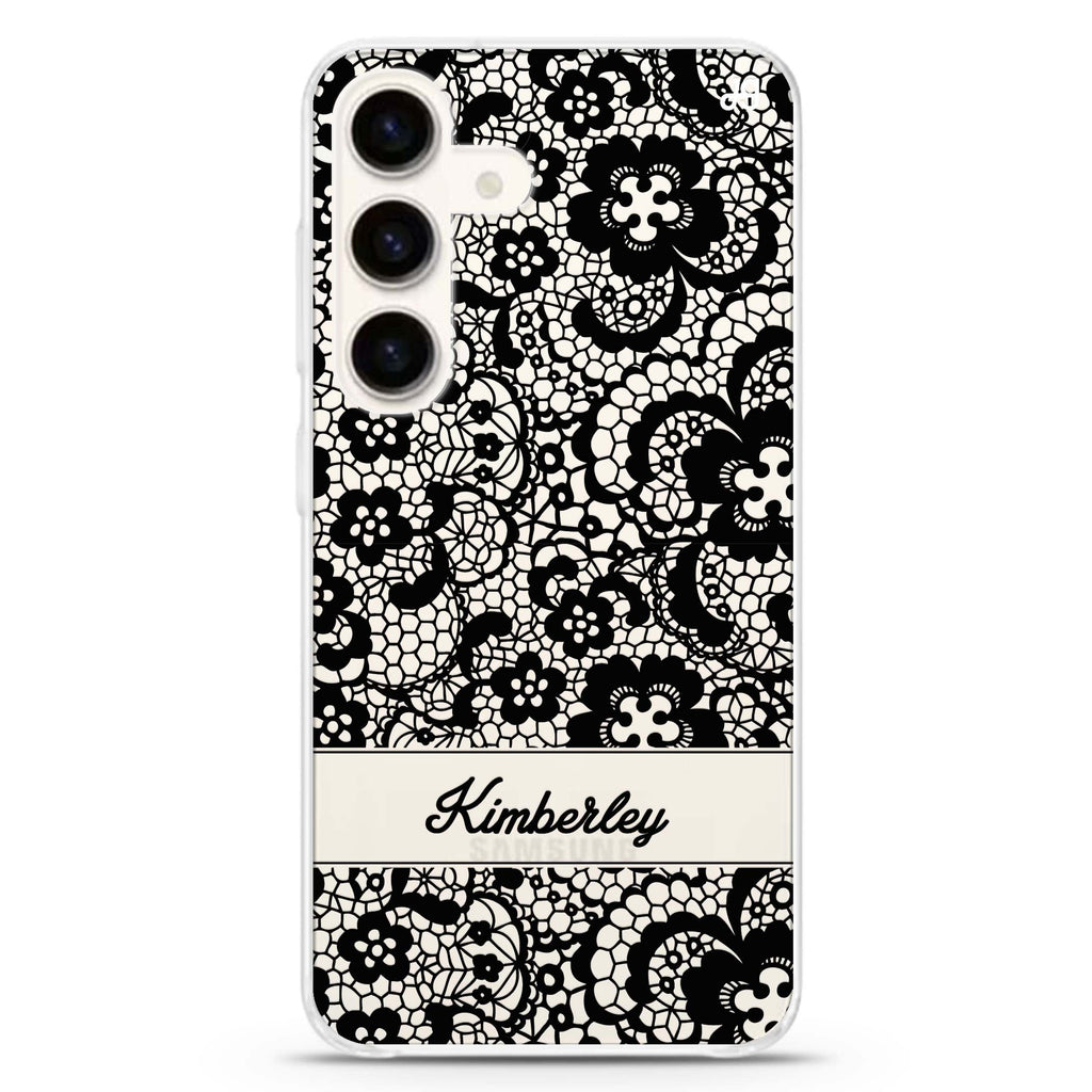 My Lace Samsung Galaxy S26/S25/S24 可加名字水晶透明保護殼正面展示