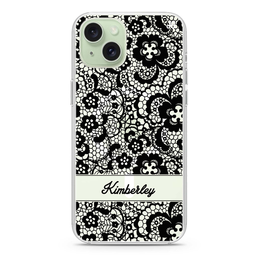 My Lace iPhone 15 Plus Magsafe 兼容水晶透明保護殼