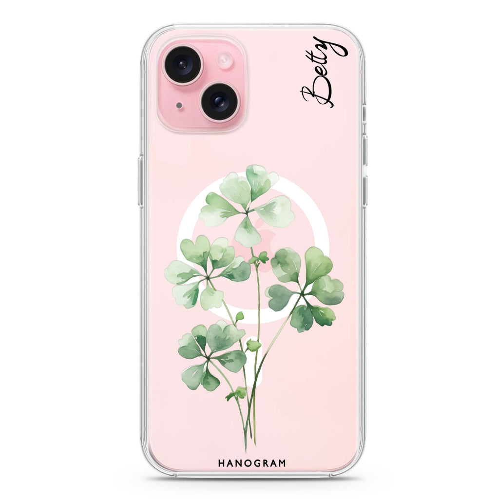 Luck's Leaf iPhone 15 Plus Magsafe 兼容水晶透明保護殼