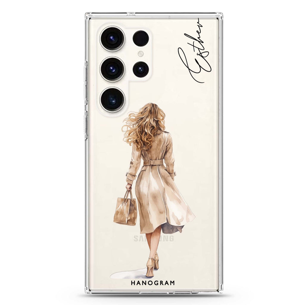 Trench Walk Samsung Galaxy Ultra 可加名字透明保護殼，適用 S26/S25/S24/S23 Ultra，圖1