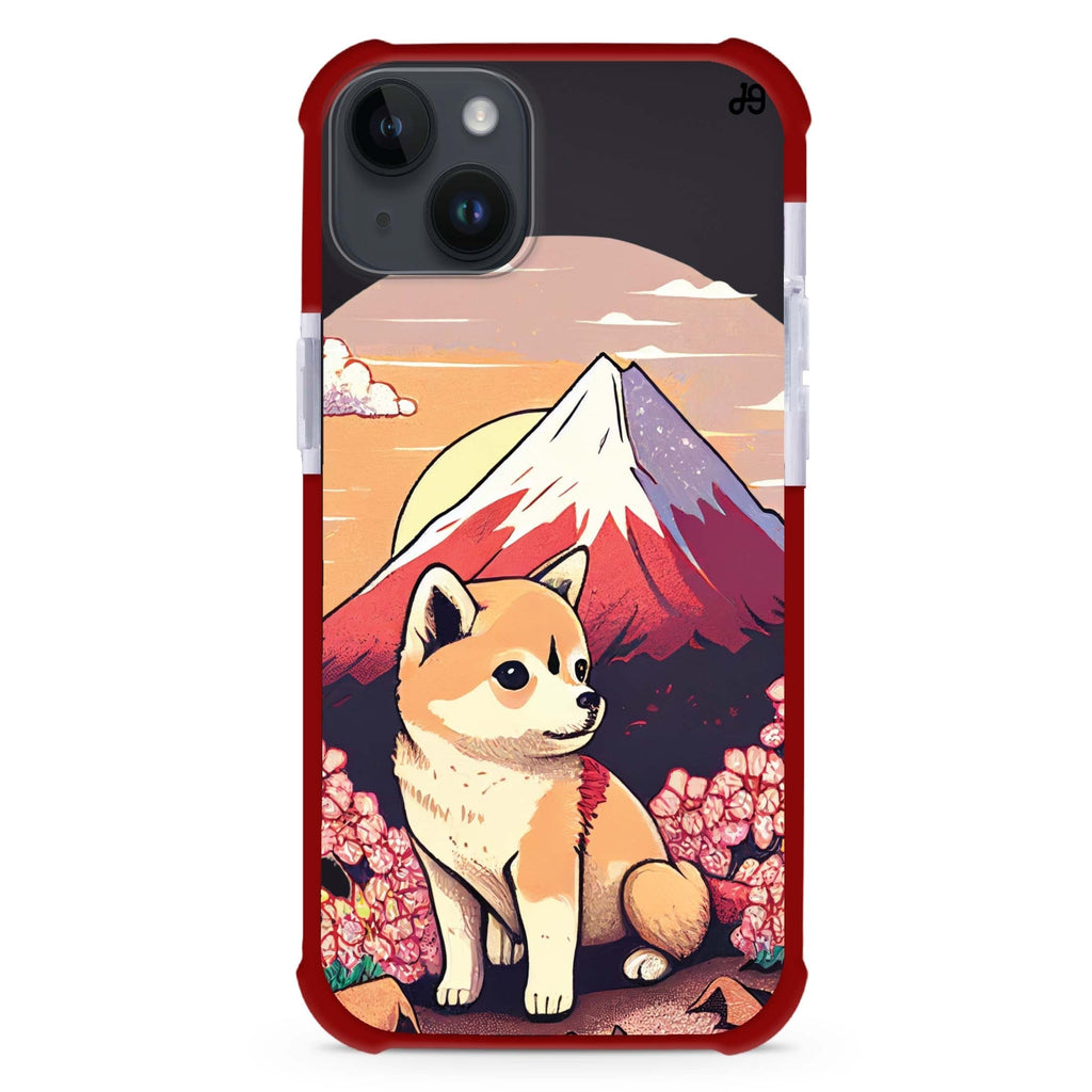 Shiba Inu & Fuji Mountain iPhone 15 Plus Magsafe 兼容超強防摔保護殼