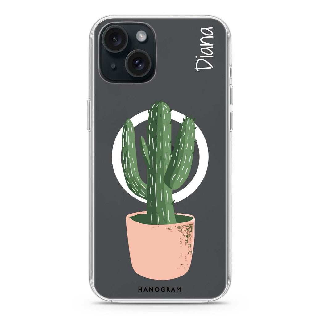 Cacti Delight iPhone 15 Plus Magsafe 兼容水晶透明保護殼