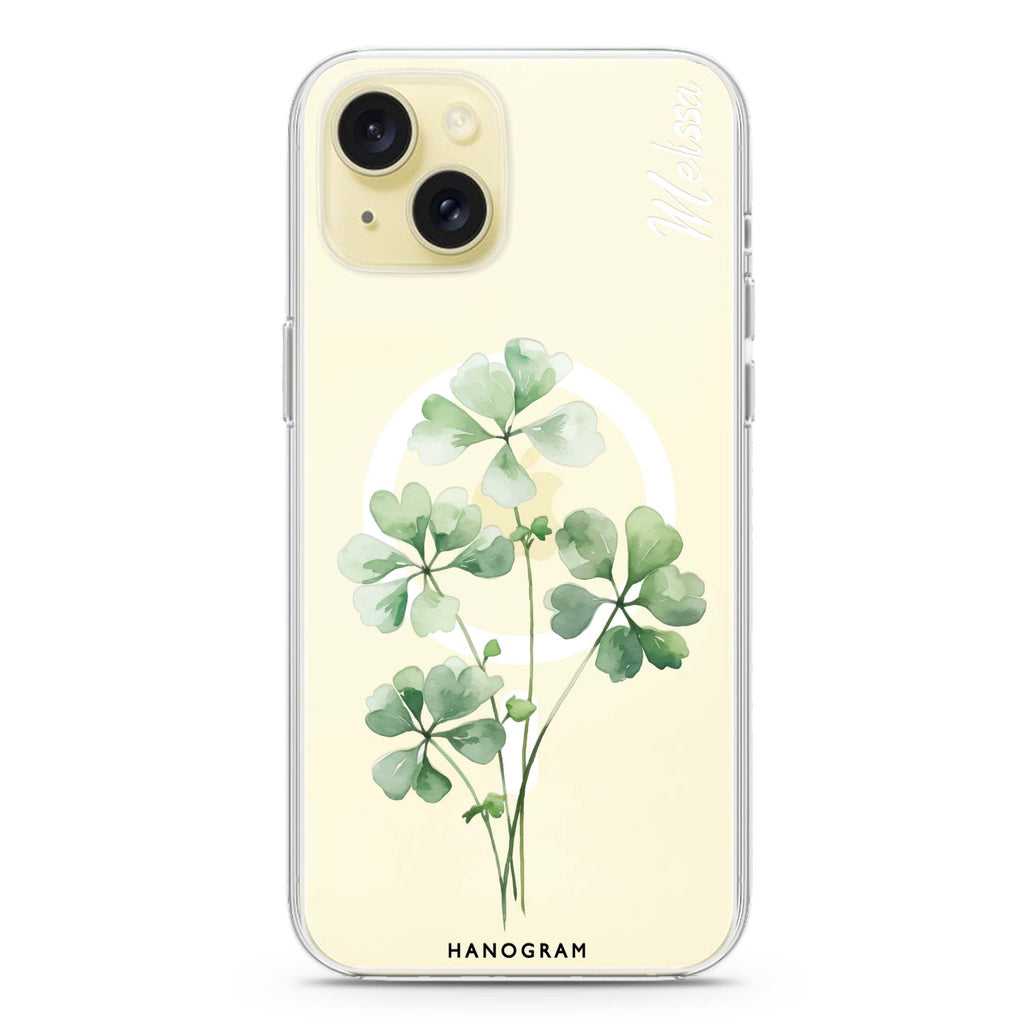 Luck's Leaf iPhone 15 Magsafe 兼容水晶透明保護殼