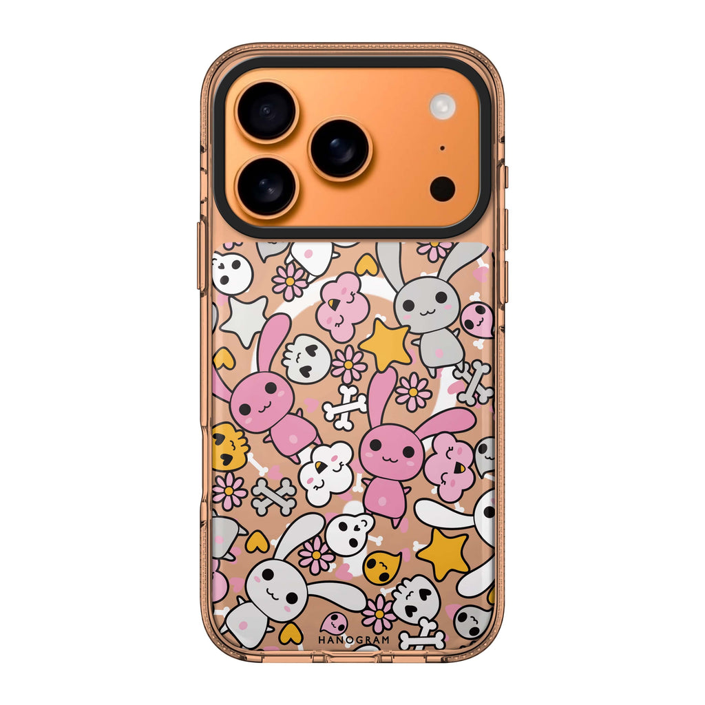 Bunny Doodles iPhone 17 Pro Max MagSafe 水晶透明保護殼 兔子圖案設計 圖1
