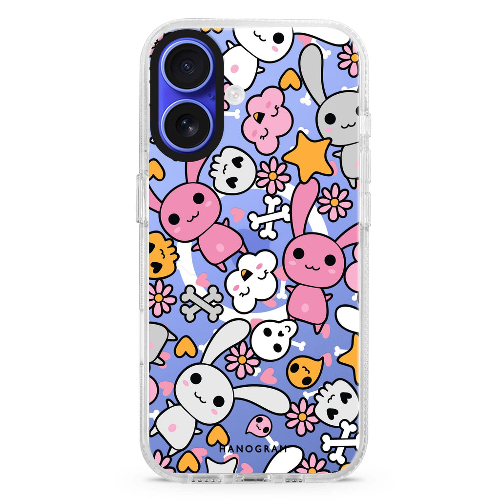 Bunny Doodles Magsafe 兼容水晶透明保護殼