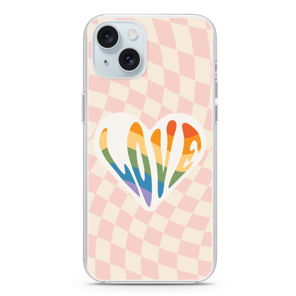 Rainbow LOVE iPhone 15 水晶透明保護殼