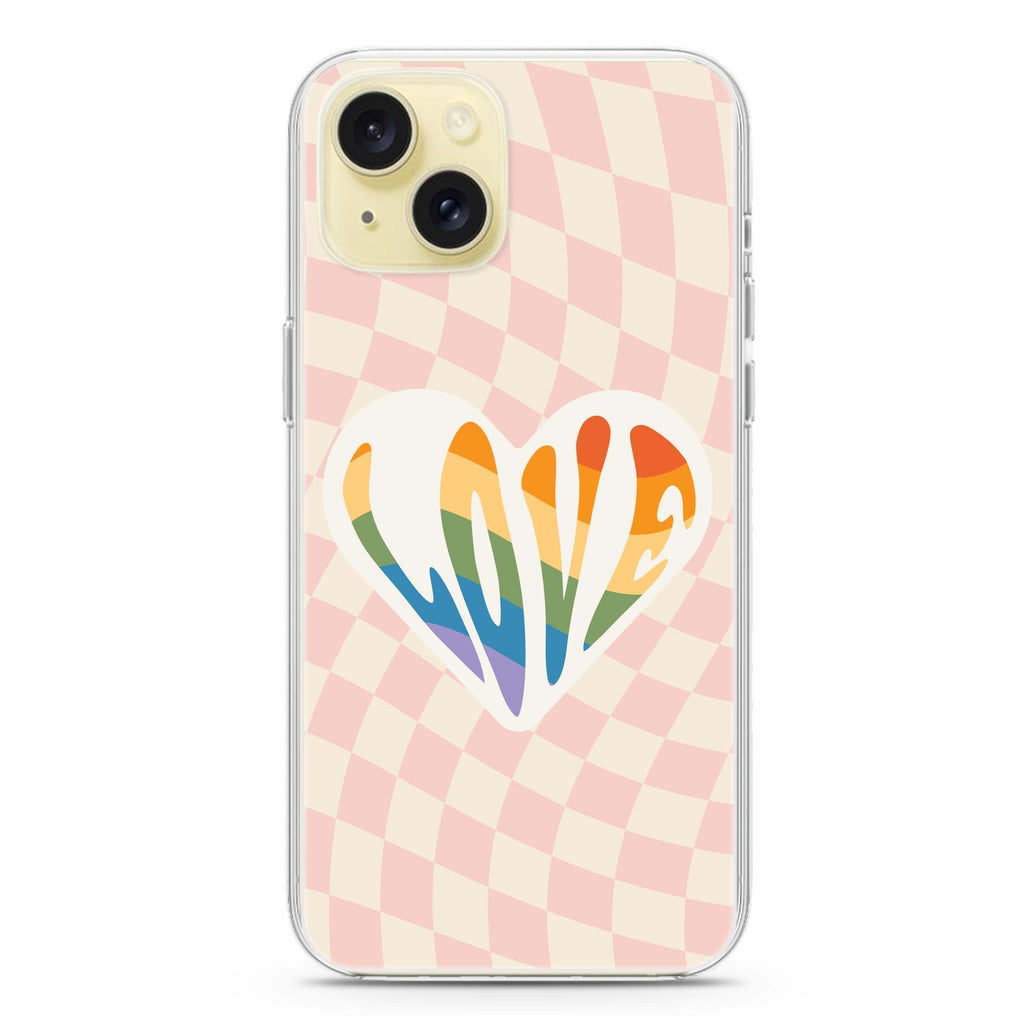 Rainbow LOVE iPhone 15 Plus Magsafe 兼容水晶透明保護殼