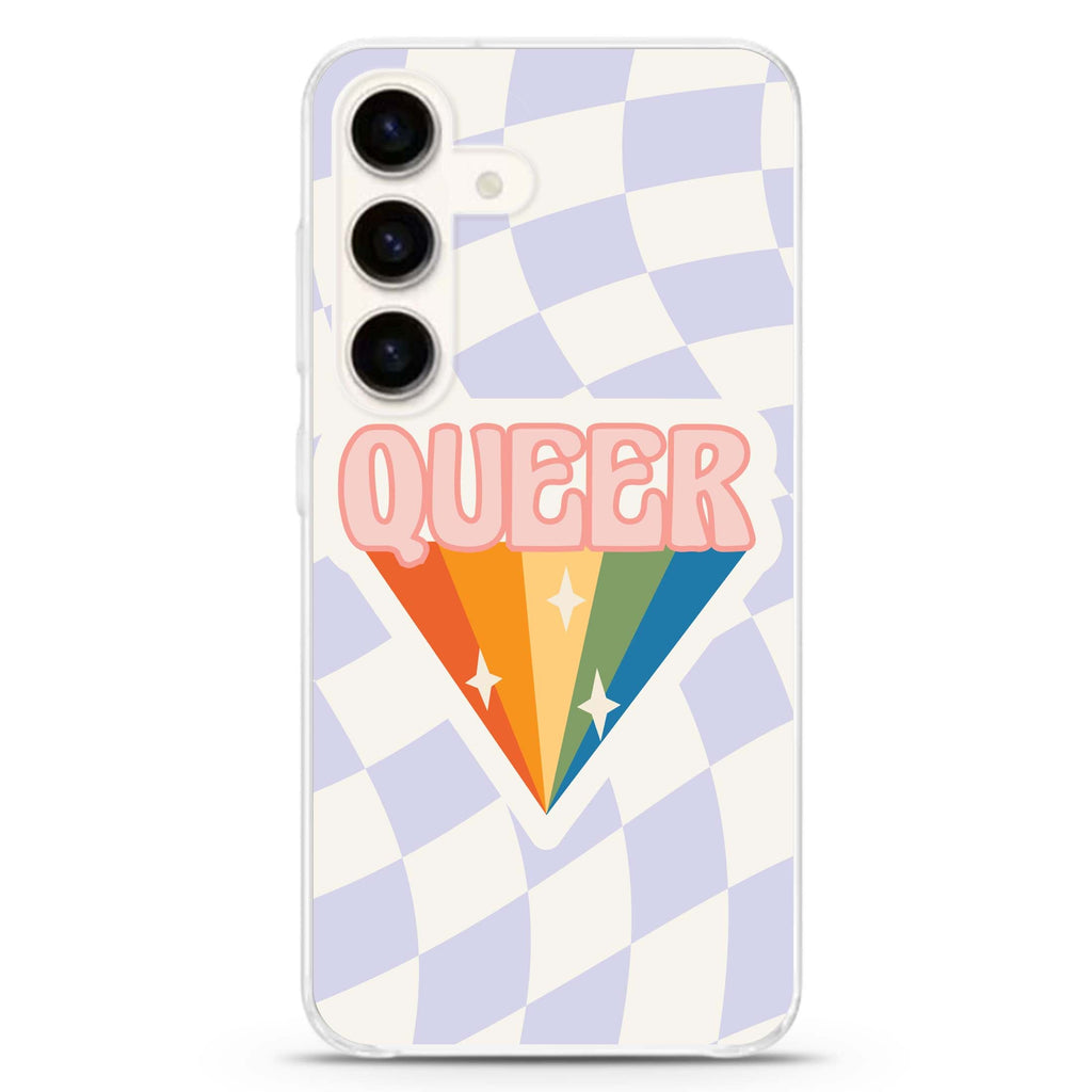 Queer Samsung Galaxy S26/S25/S24 水晶透明保護殼正面展示