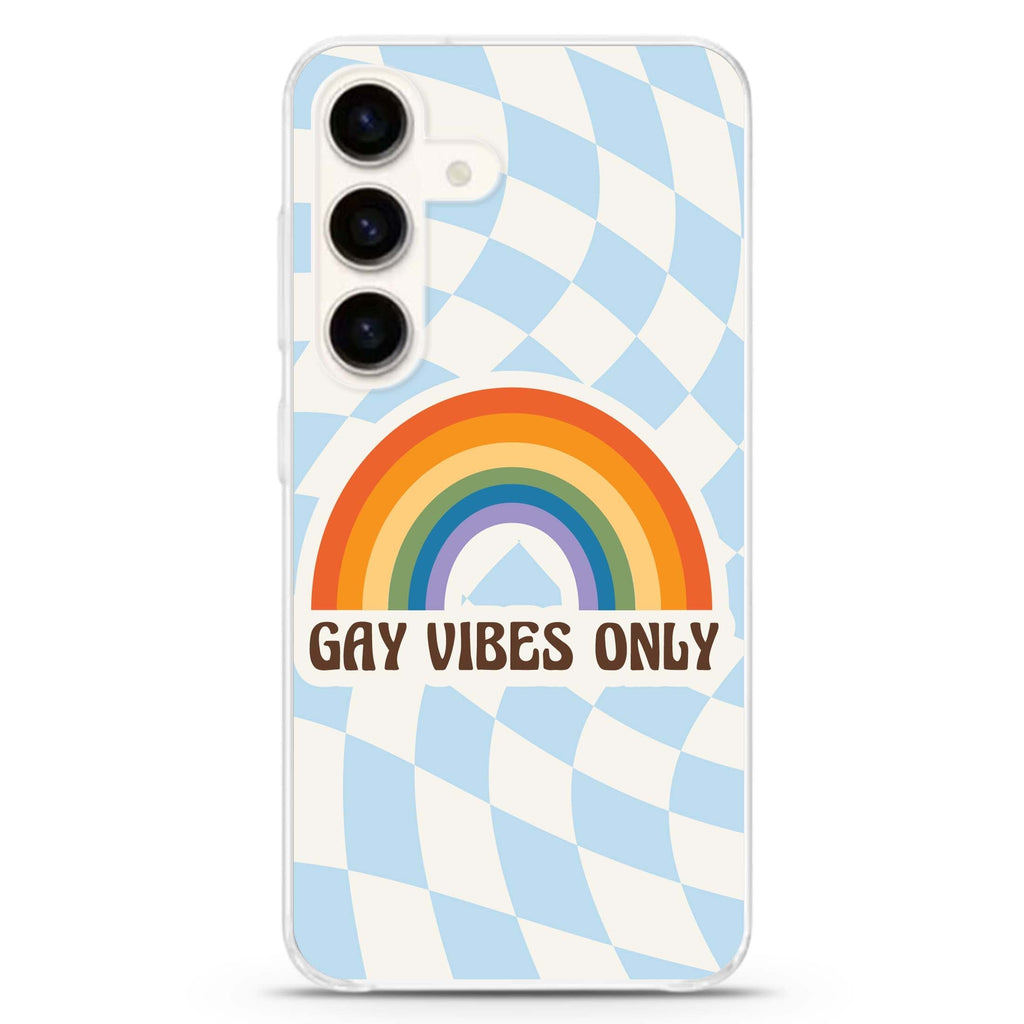 Gay Vibes Only Samsung Galaxy S26/S25/S24 水晶透明保護殼正面展示