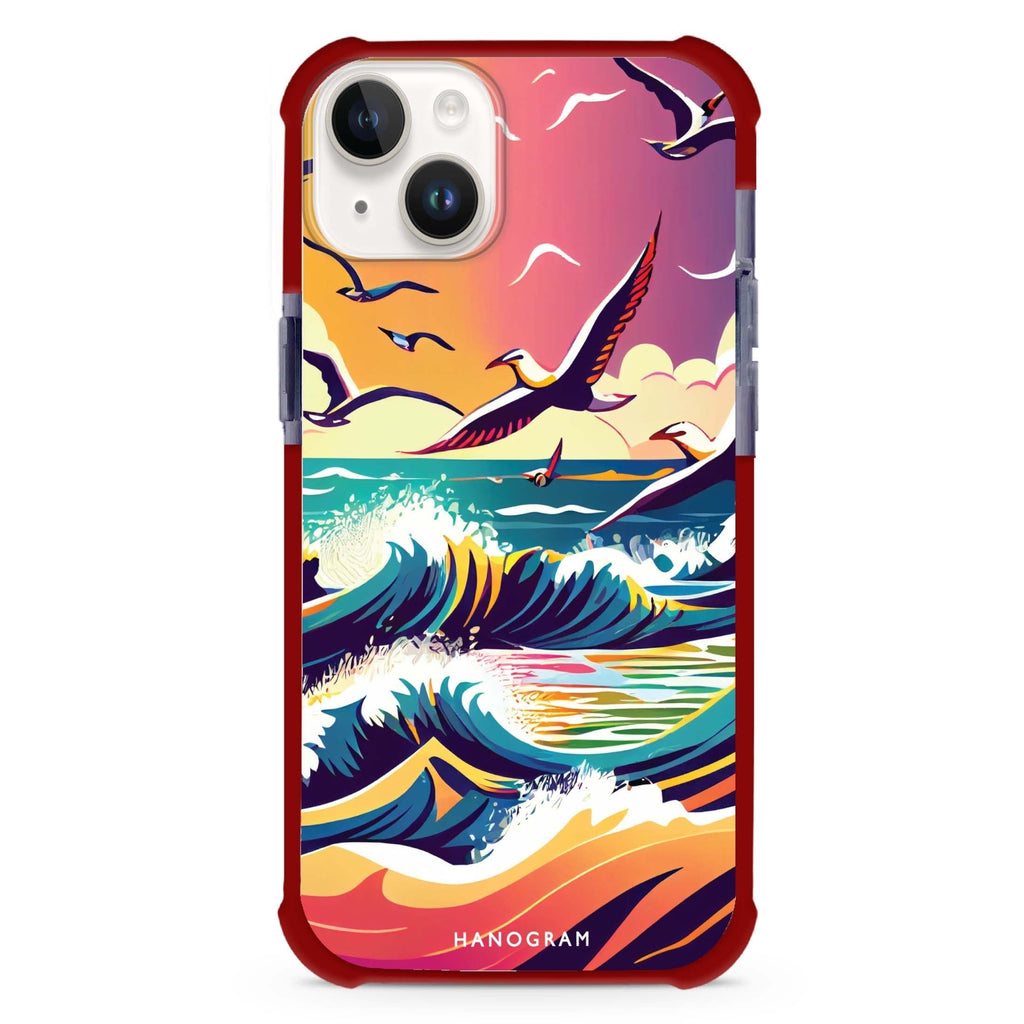 Waves & seagulls iPhone 15 Plus Magsafe 兼容超強防摔保護殼
