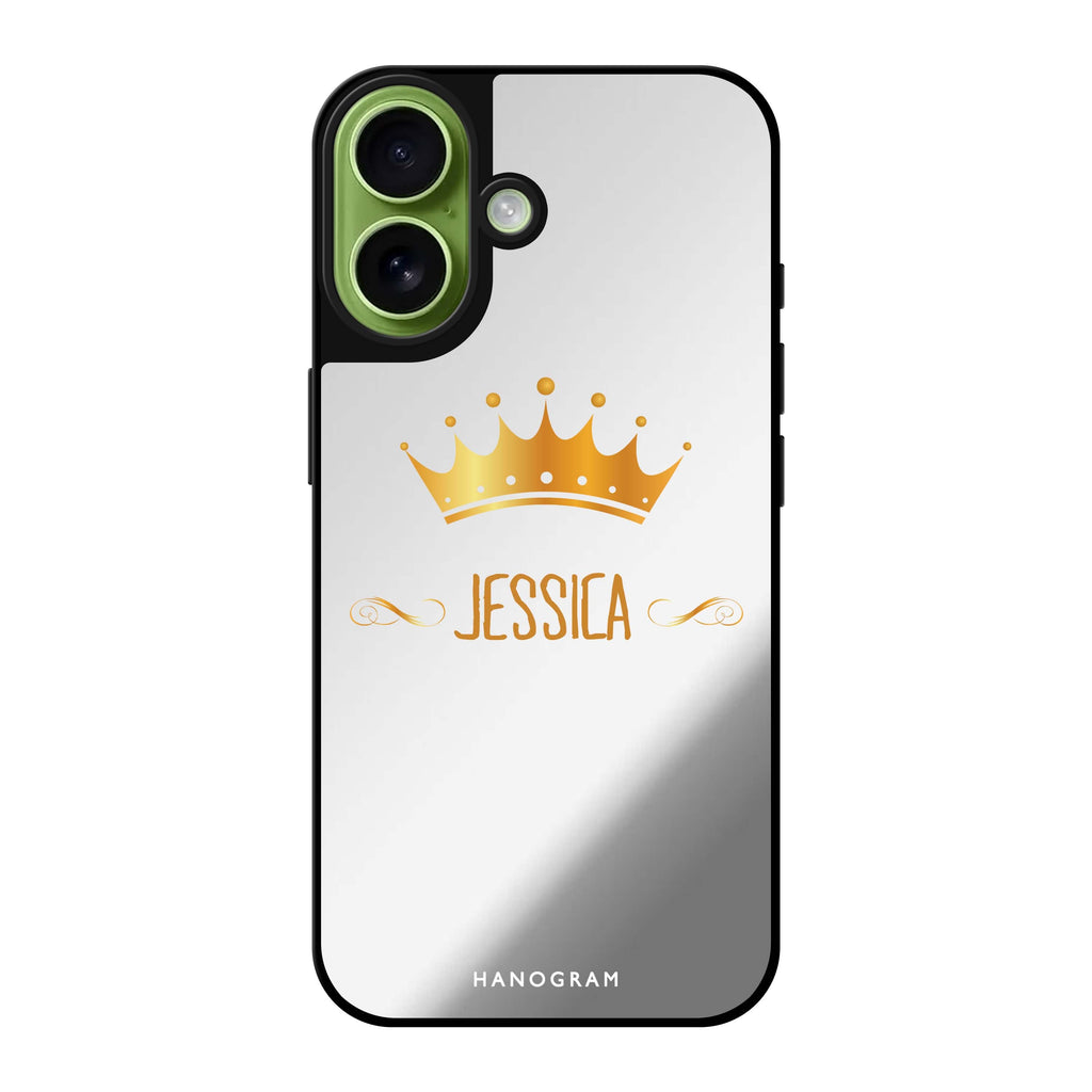 Reflective iPhone 16 Mirror Case –Queen's crown Design