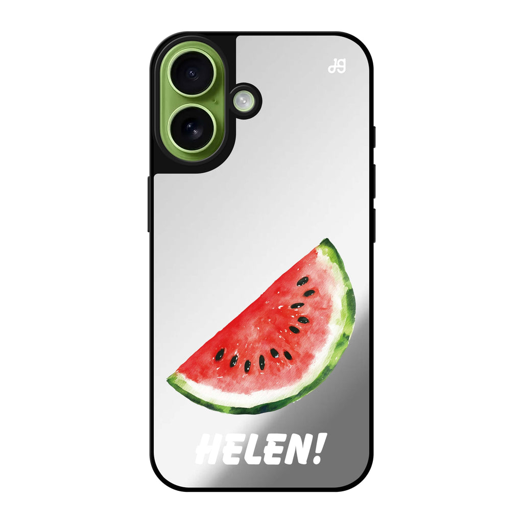 Reflective iPhone 16 Mirror Case –Melon Splash Design