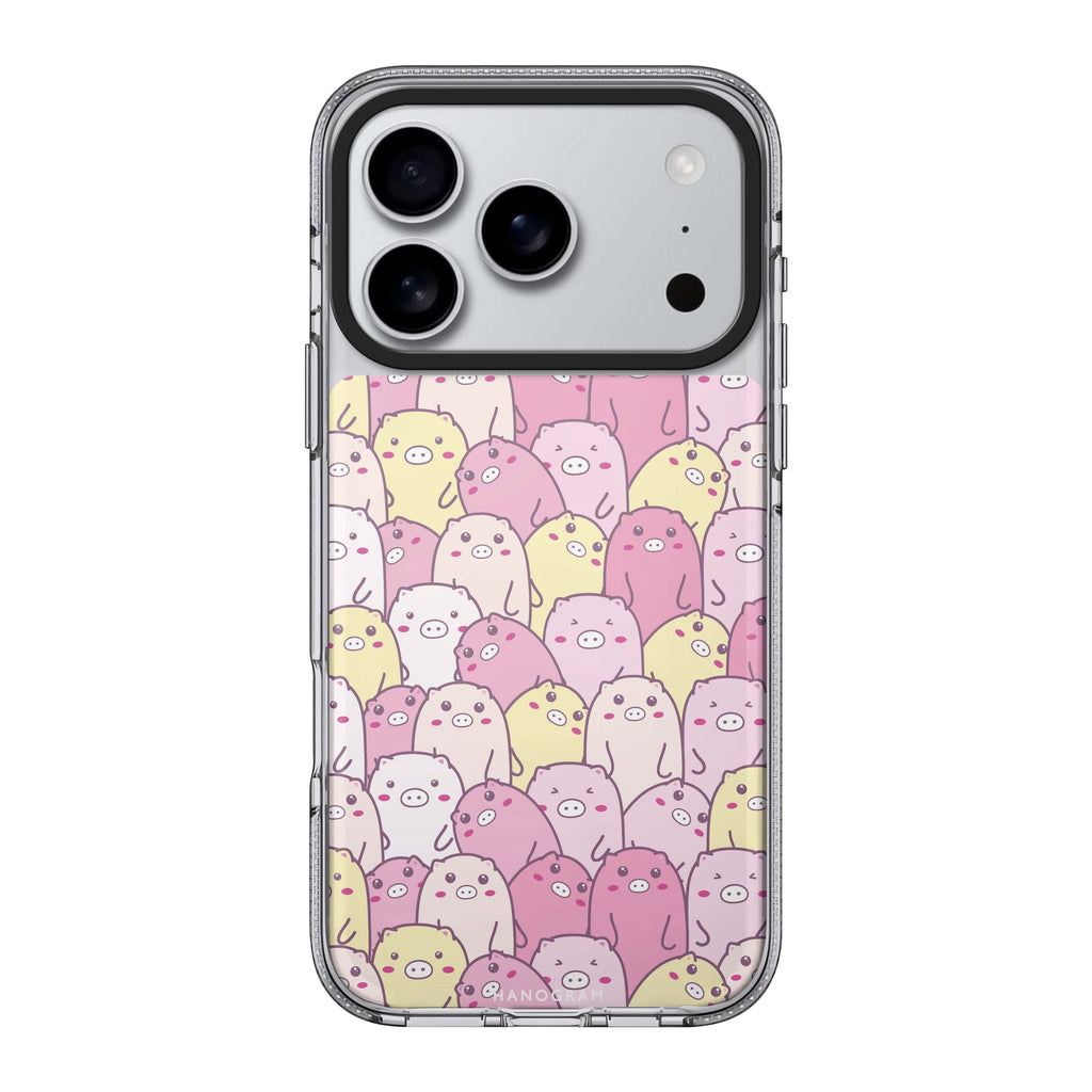 Piggy Pals iPhone 17 Pro Max MagSafe 水晶透明保護殼 小豬圖案設計 圖1