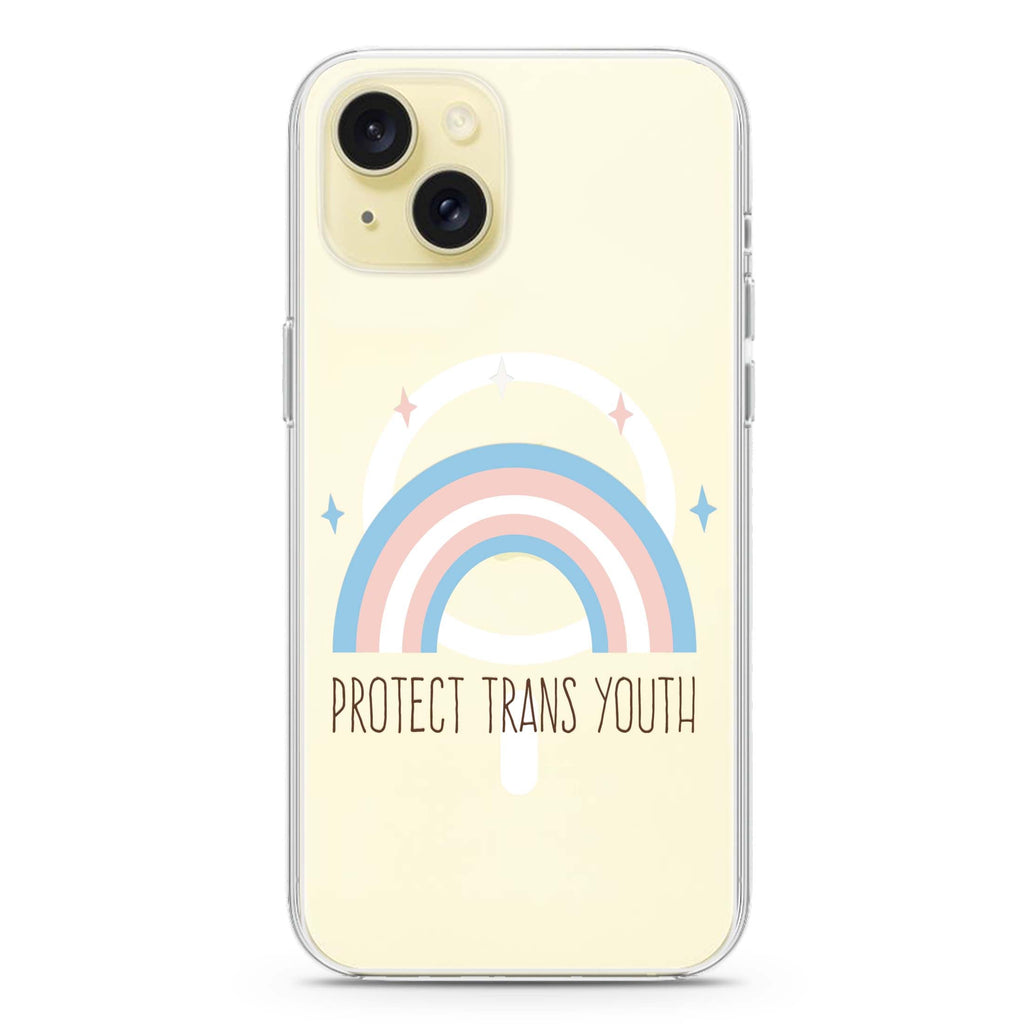 Protect Trans Youth iPhone 15 Magsafe 兼容水晶透明保護殼