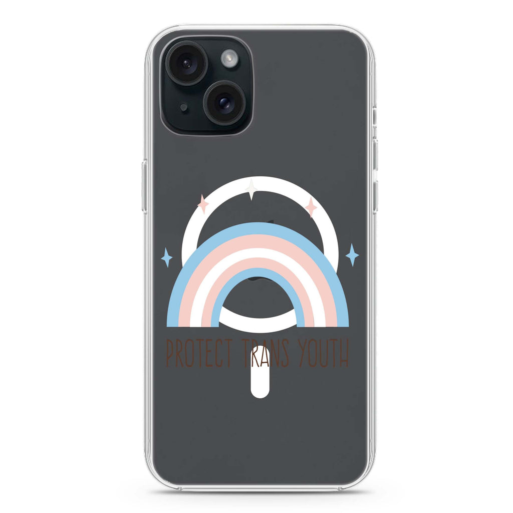 Protect Trans Youth iPhone 15 Plus Magsafe 兼容水晶透明保護殼