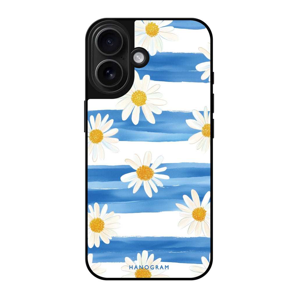 Reflective iPhone 16 Mirror Case –Daisy Lines Design