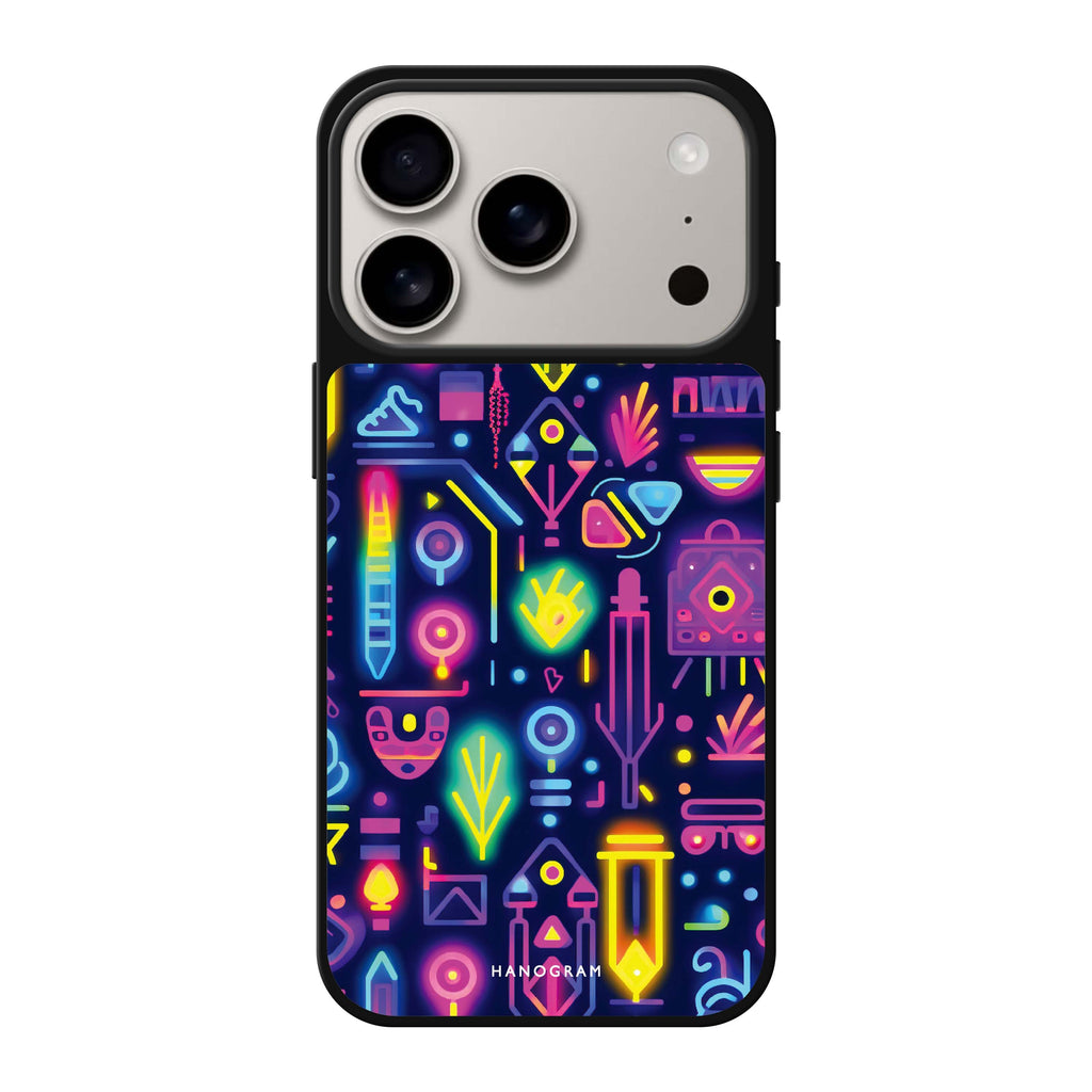 Neon Sparkle 圖案 iPhone 17 Pro Max 鏡面手機殼主圖