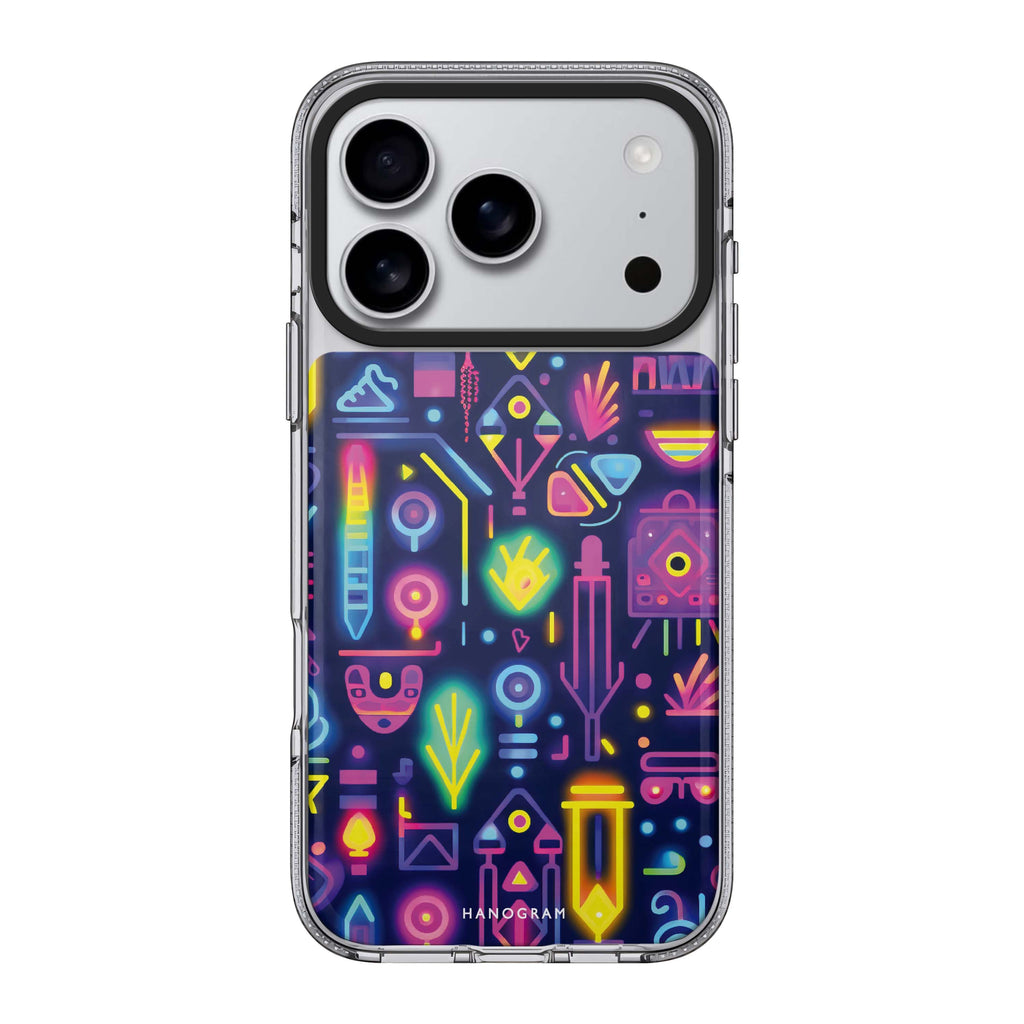 Neon Sparkle iPhone 17 Pro Max MagSafe 水晶透明保護殼 插畫圖案設計 圖1