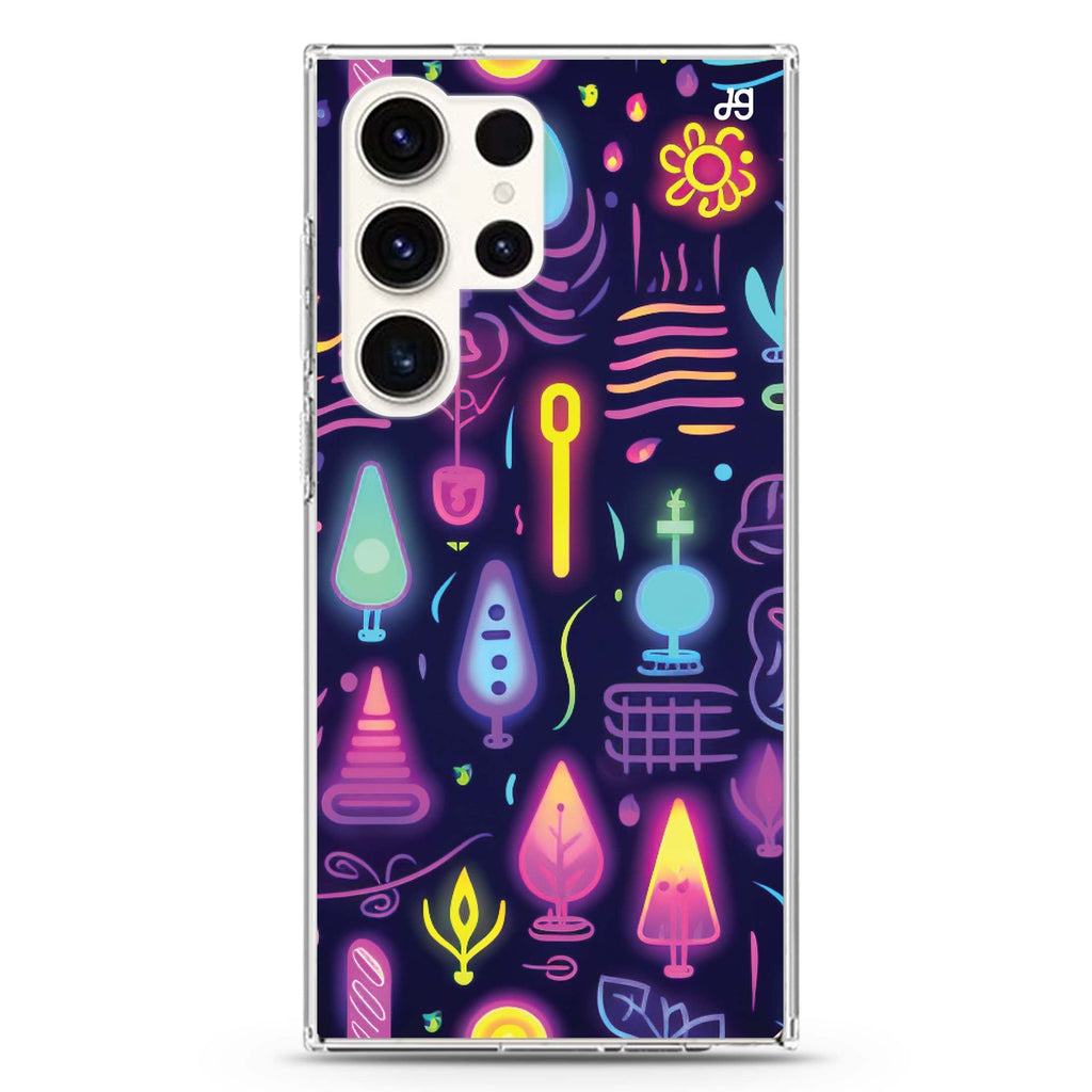 Sparkling Neon Samsung Galaxy Ultra 透明保護殼，適用 S26/S25/S24/S23 Ultra，圖1