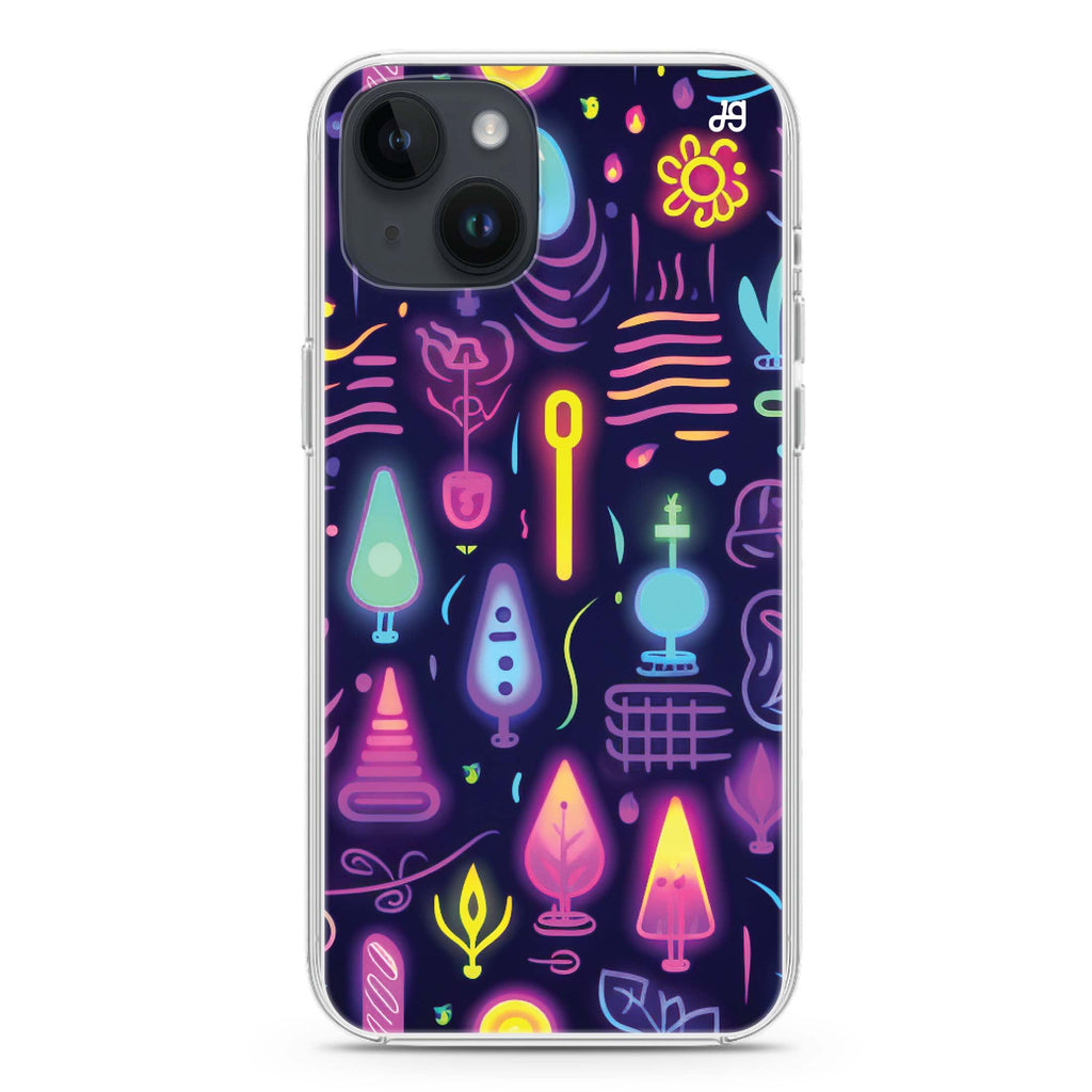 Sparkling Neon iPhone 14 Magsafe 兼容水晶透明保護殼