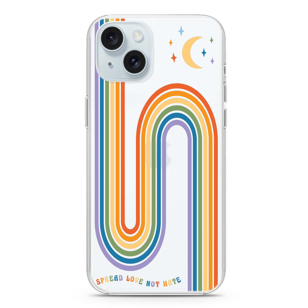 Spread Love with rainbow iPhone 15 水晶透明保護殼