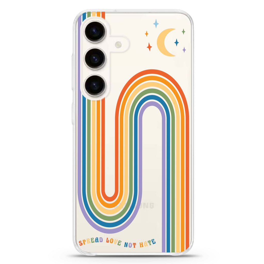 Spread Love with rainbow Samsung Galaxy S26/S25/S24 水晶透明保護殼正面展示