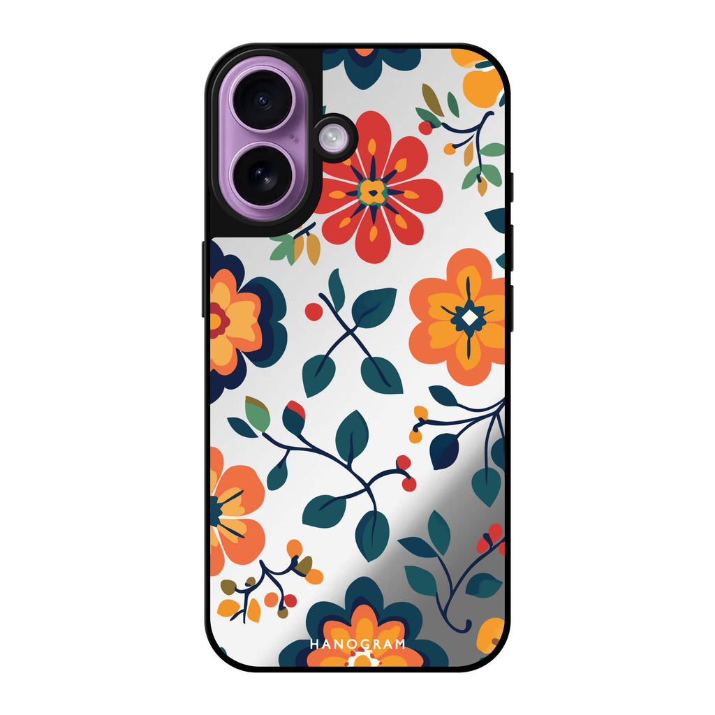 Reflective iPhone 16 Mirror Case –Petal Pop Design