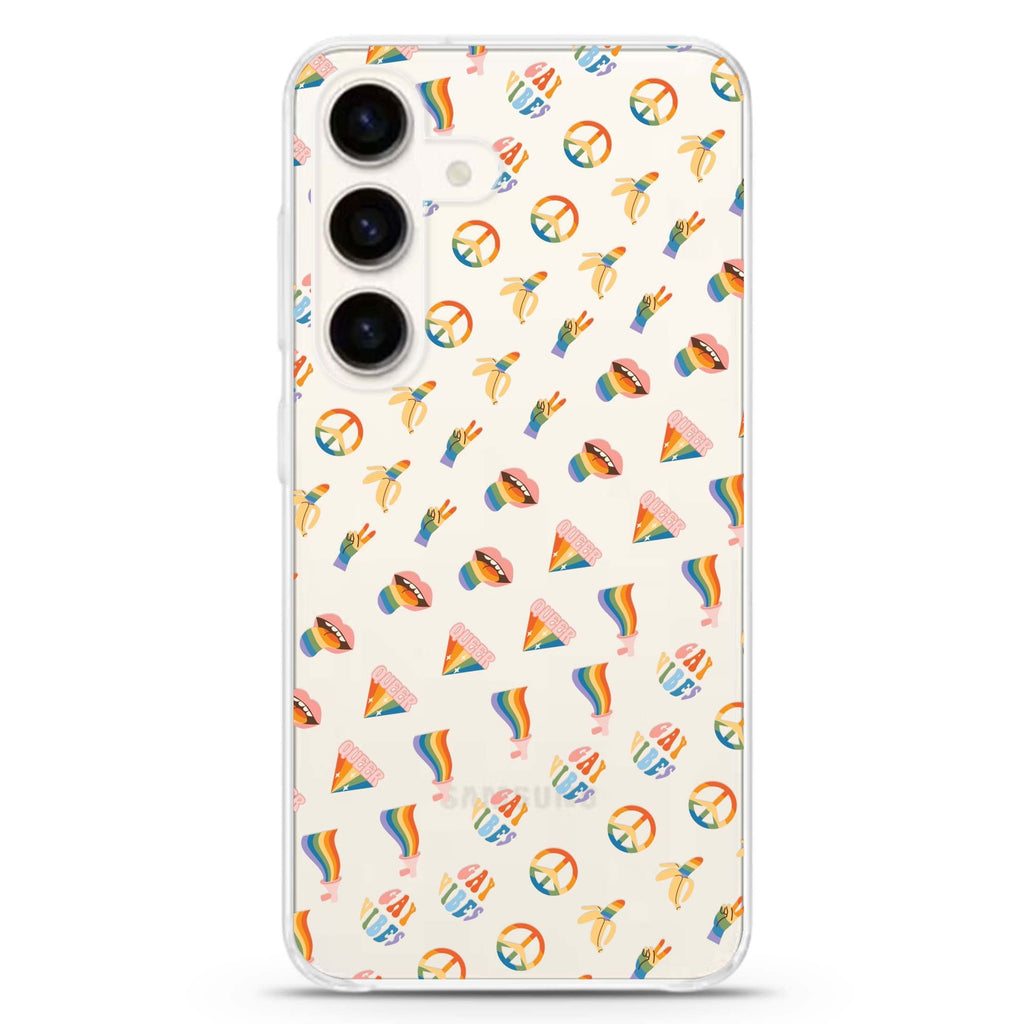 Spread Love all time Samsung Galaxy S26/S25/S24 水晶透明保護殼正面展示