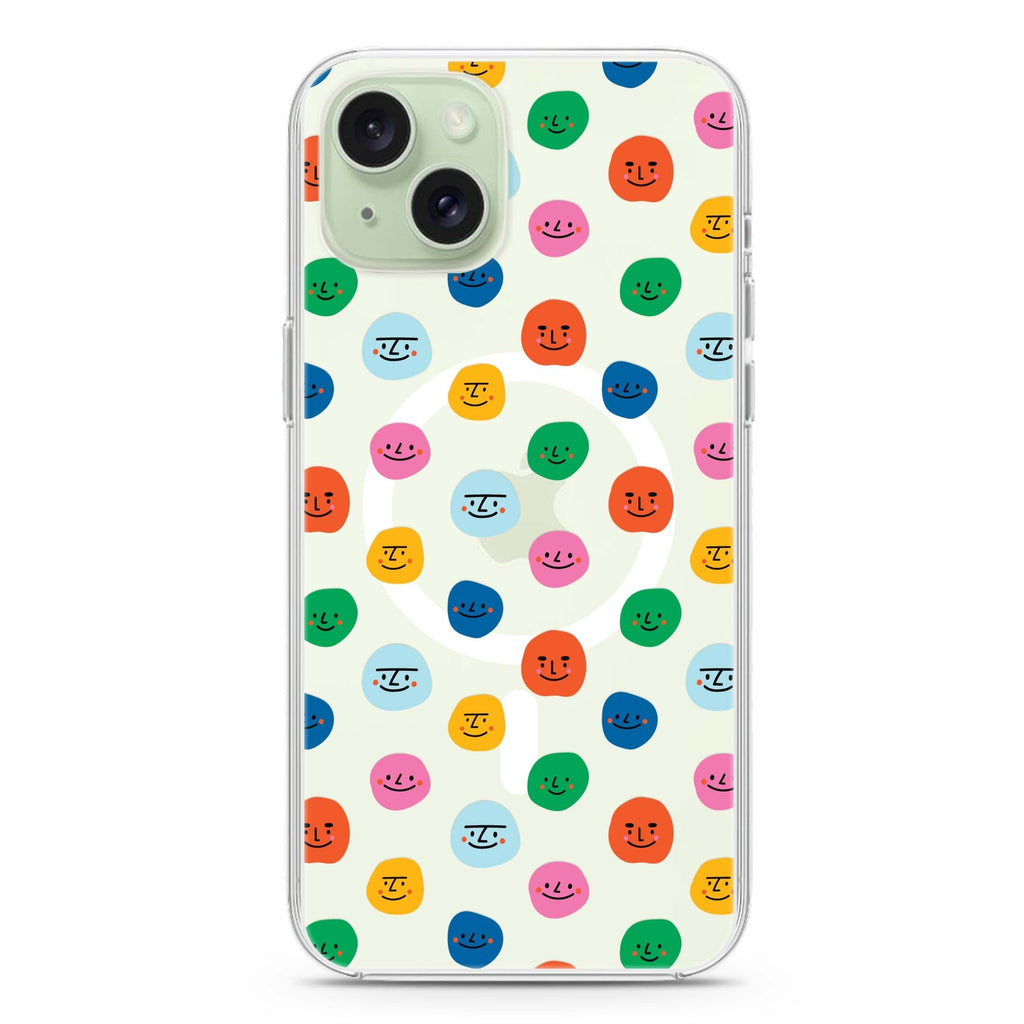 Make me smile iPhone 15 Plus Magsafe 兼容水晶透明保護殼
