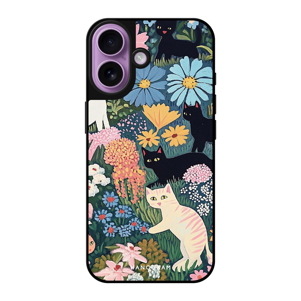 Reflective iPhone 16 Mirror Case –Garden Whimsy Design