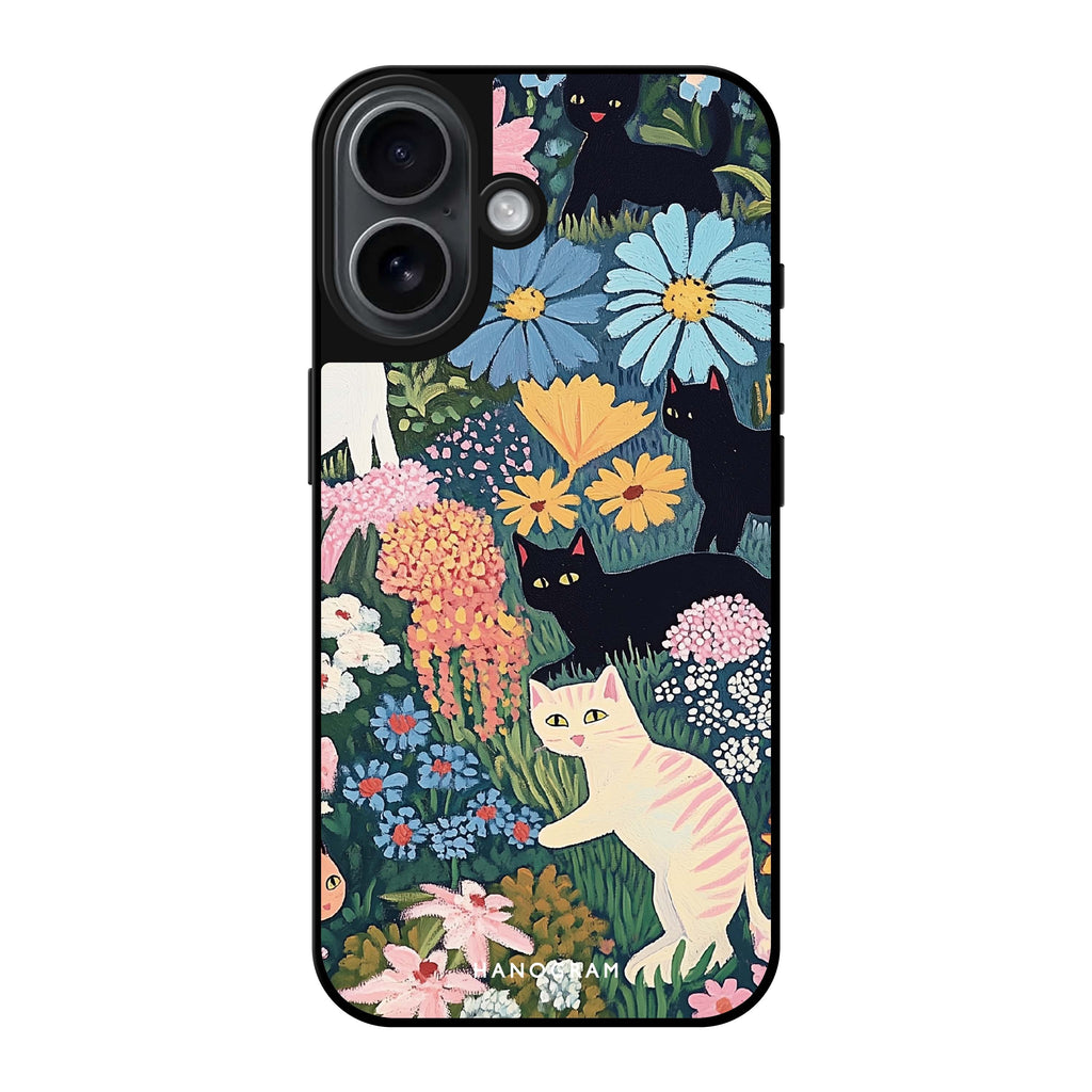 Reflective iPhone 16 Mirror Case –Garden Whimsy Design