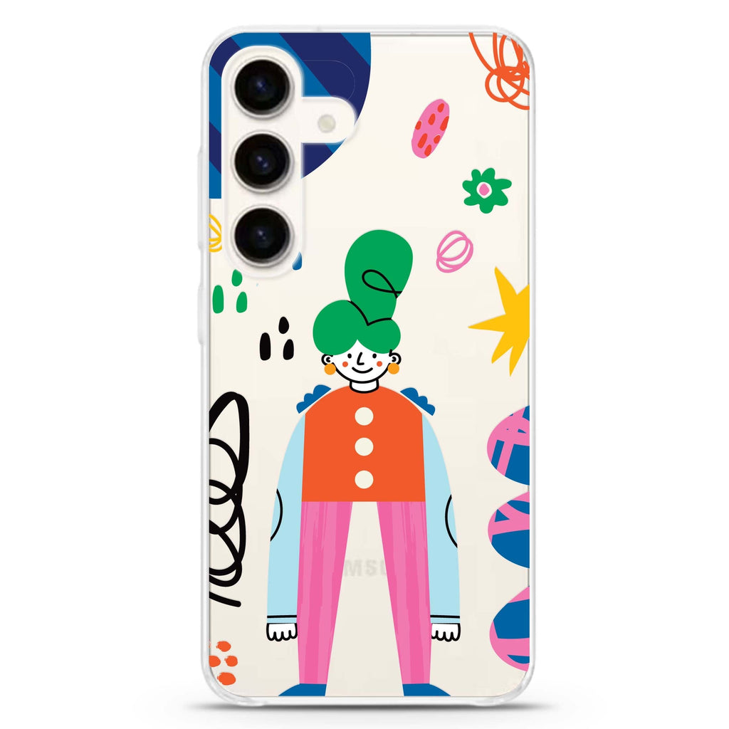 Abstract People Samsung Galaxy S26/S25/S24 水晶透明保護殼正面展示