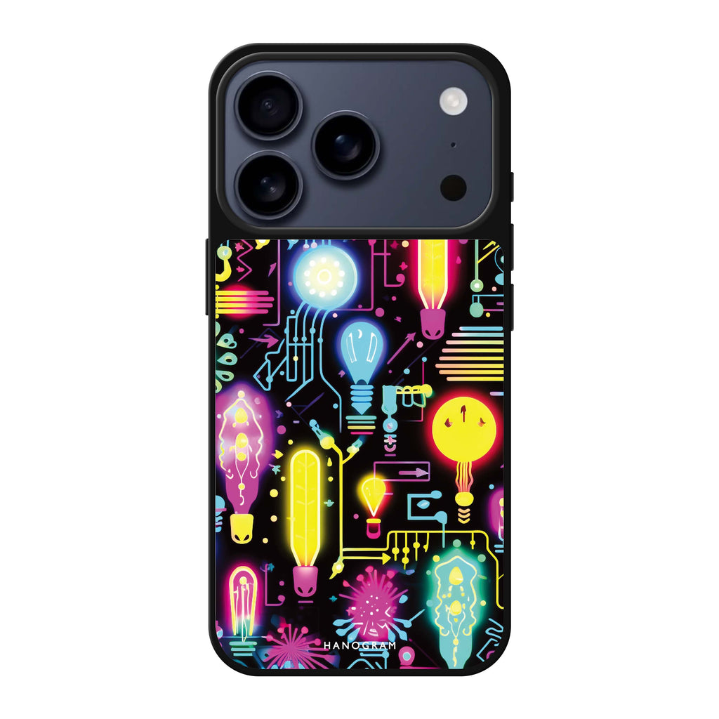 Neon Cascade 圖案 iPhone 17 Pro Max 鏡面手機殼主圖