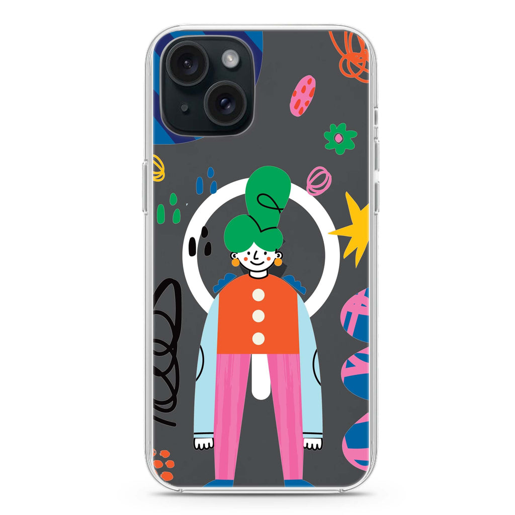Abstract People iPhone 15 Magsafe 兼容水晶透明保護殼
