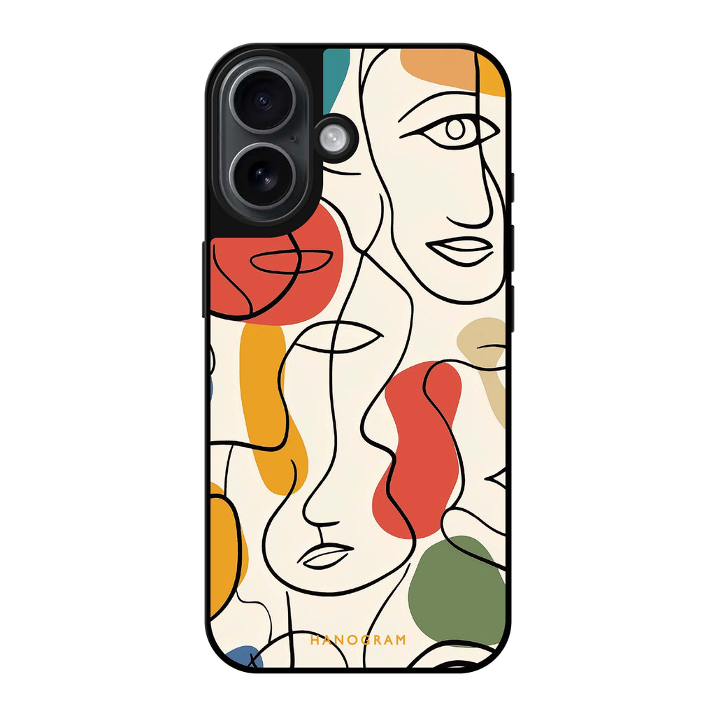 Reflective iPhone 16 Mirror Case –Faces of Joy Design