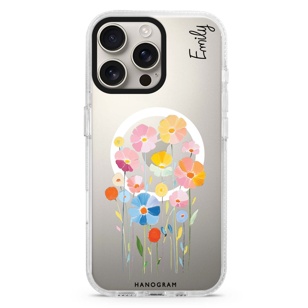 Floral Elegance Magsafe 兼容水晶透明保護殼