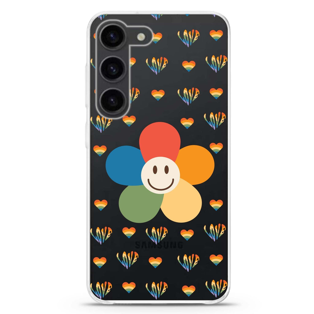 Rainbow Floral Samsung Galaxy 水晶透明保護殼