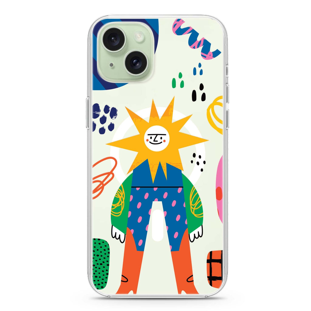 Abstract People iPhone 15 Plus Magsafe 兼容水晶透明保護殼