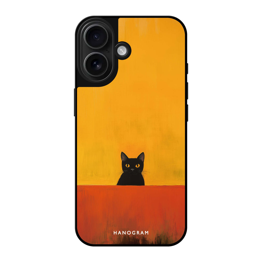 Reflective iPhone 16 Mirror Case –Minimalist Meow Design