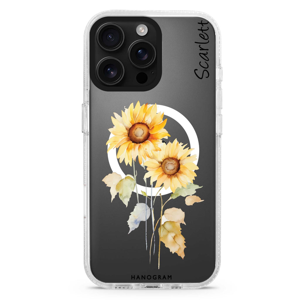 Sunny Blooms Magsafe 兼容水晶透明保護殼
