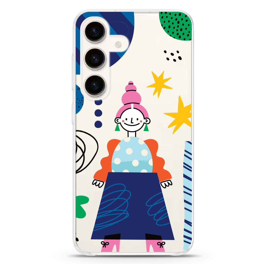 Abstract People Samsung Galaxy S26/S25/S24 水晶透明保護殼正面展示