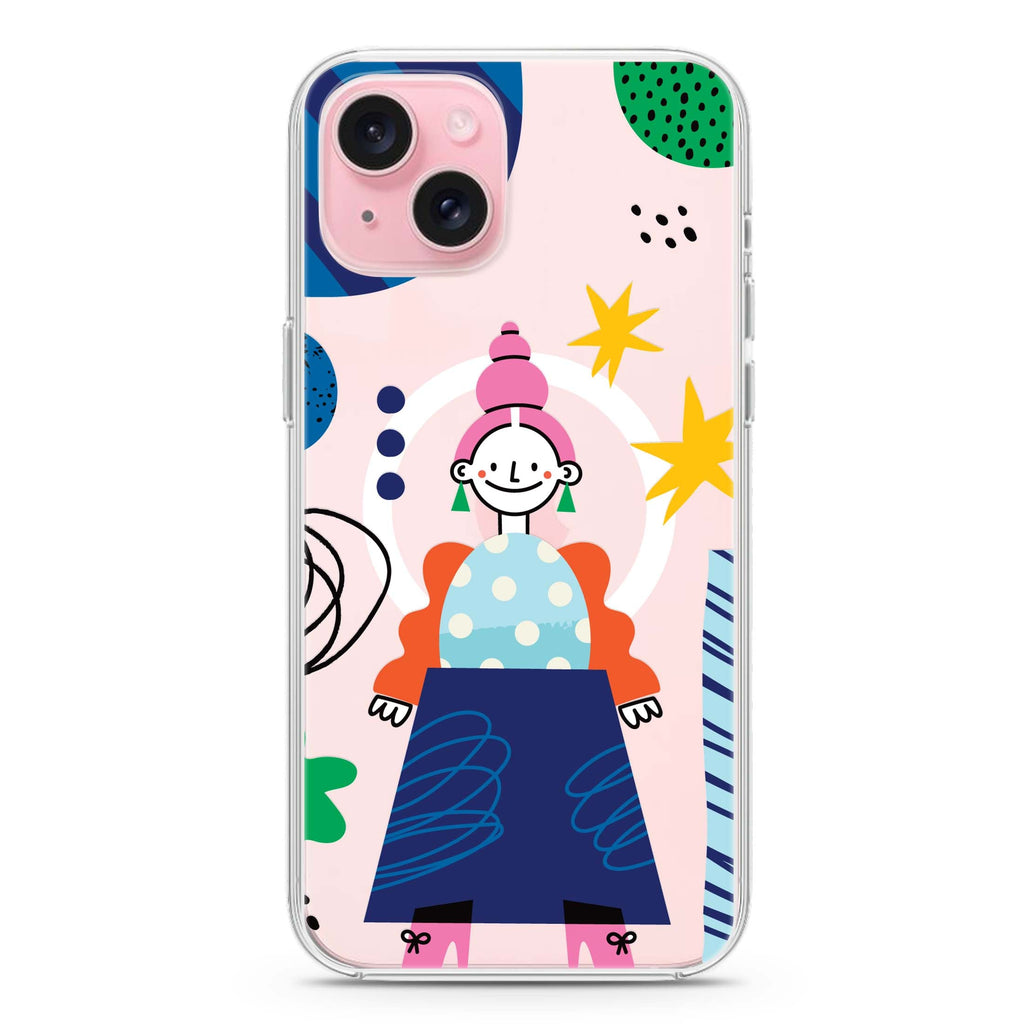 Abstract People iPhone 15 Plus Magsafe 兼容水晶透明保護殼