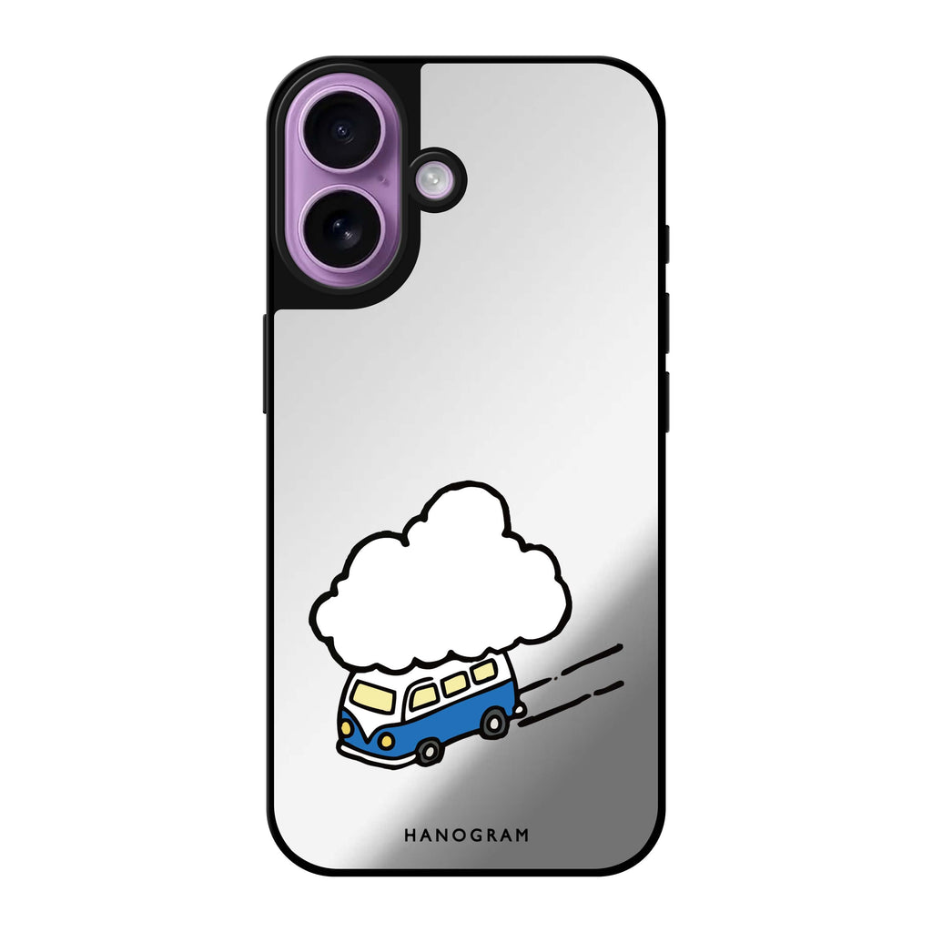 Reflective iPhone 16 Mirror Case –Cloud Trip Design