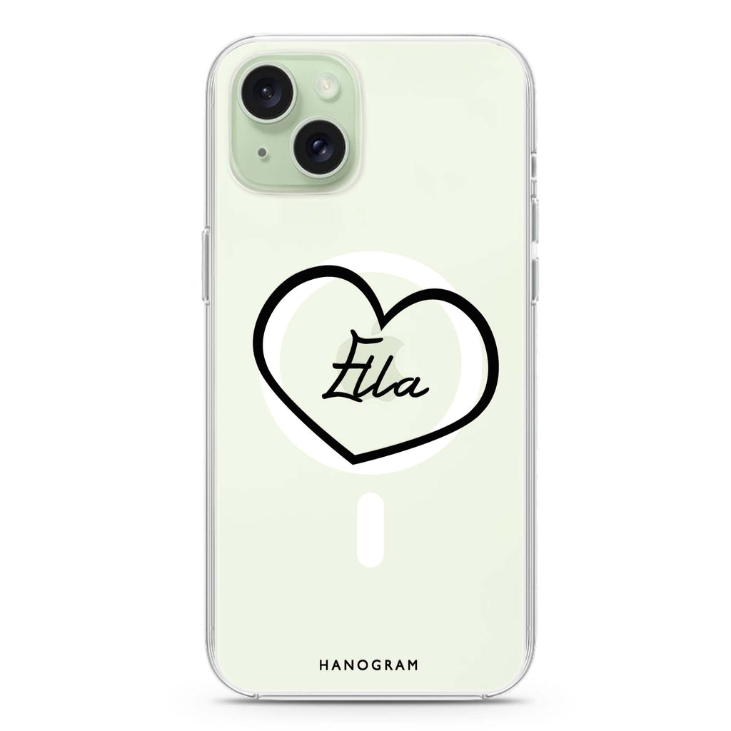Sweet Heart iPhone 15 Magsafe 兼容水晶透明保護殼
