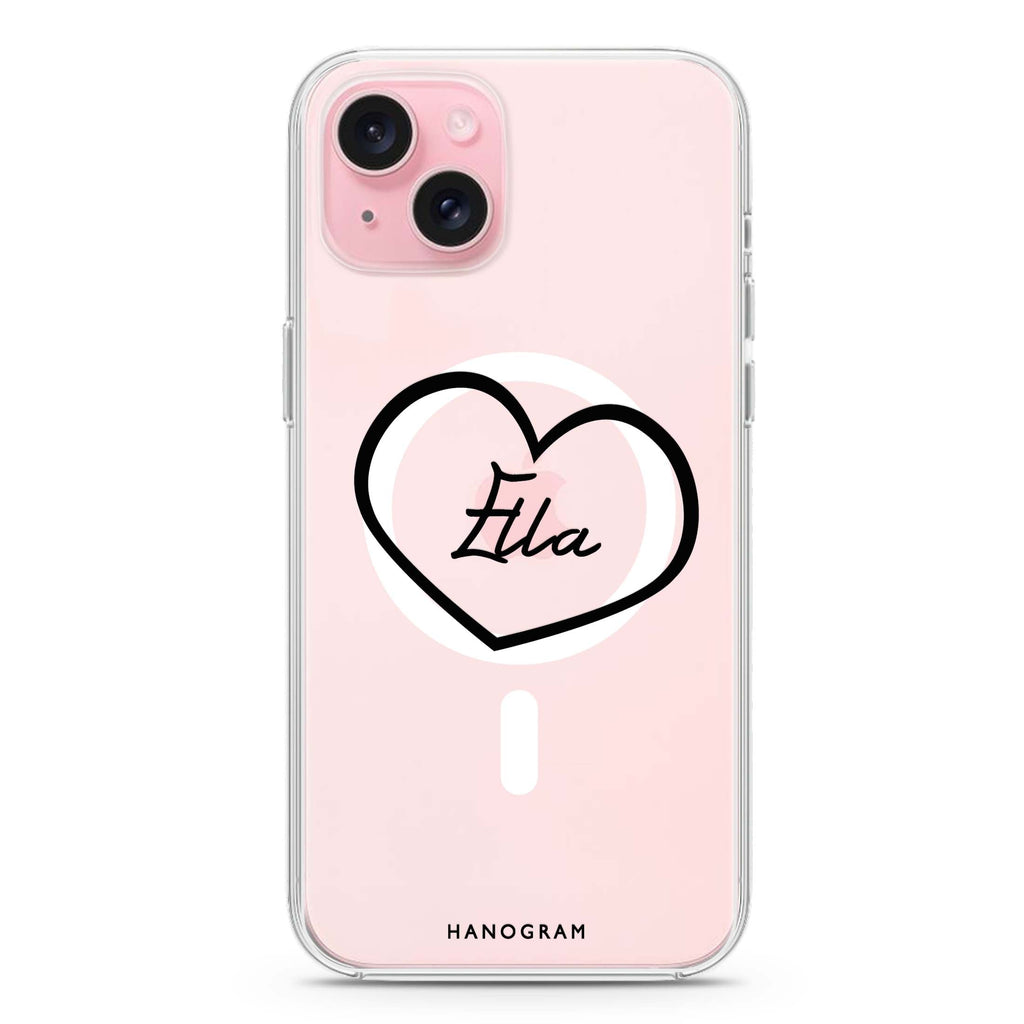 Sweet Heart iPhone 15 Plus Magsafe 兼容水晶透明保護殼
