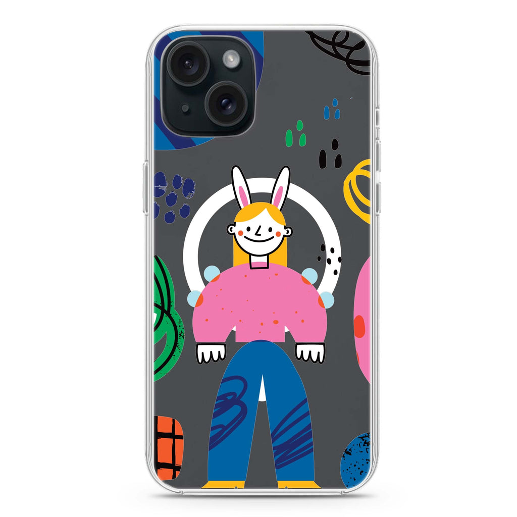 Abstract People iPhone 15 Plus Magsafe 兼容水晶透明保護殼
