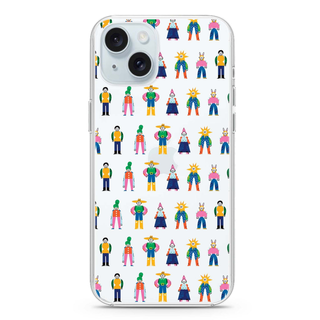 Abstract People Family iPhone 15 plus 水晶透明保護殼