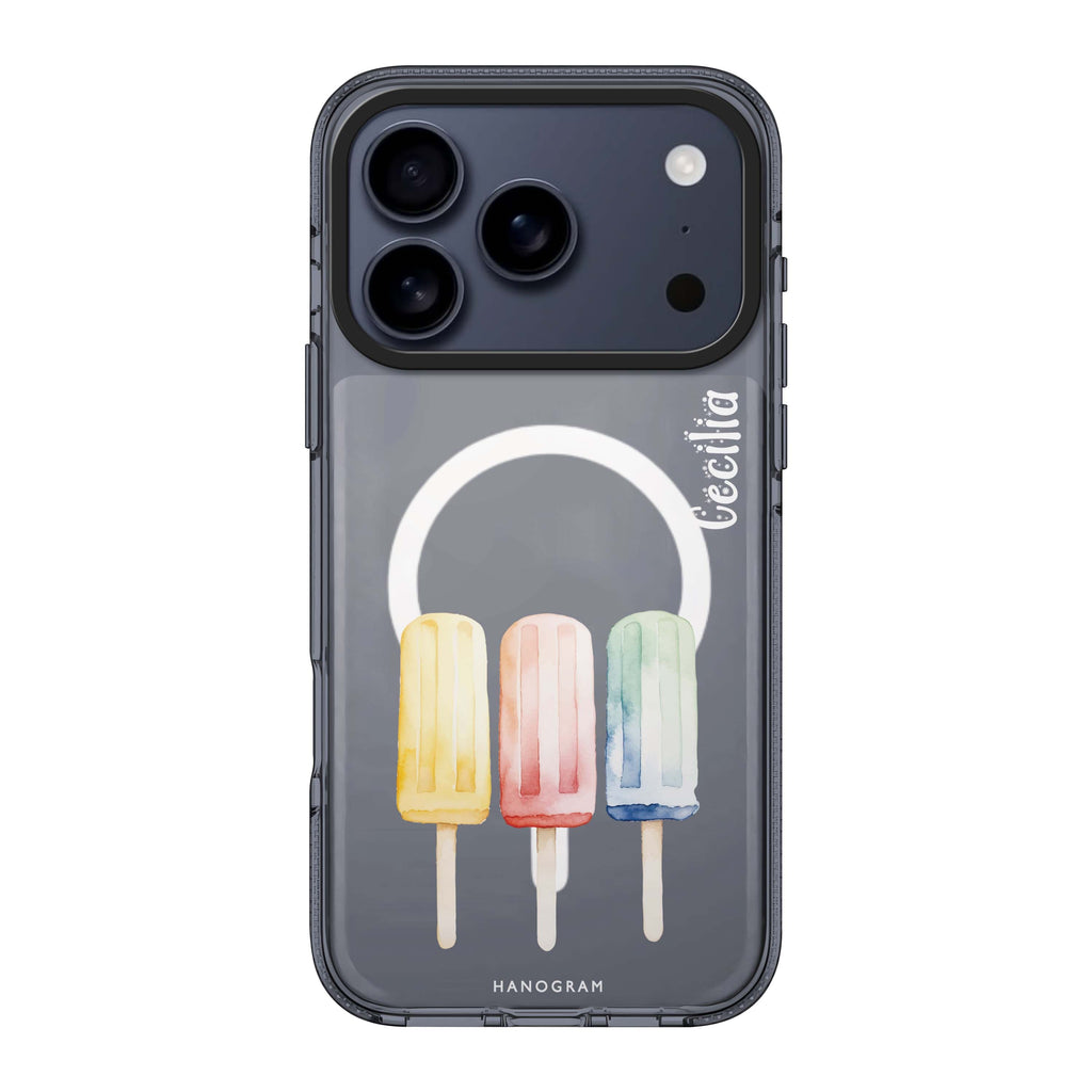 Popsicle Passion iPhone 17 Pro Max MagSafe 水晶透明保護殼 美食圖案設計 可自訂名字 圖1