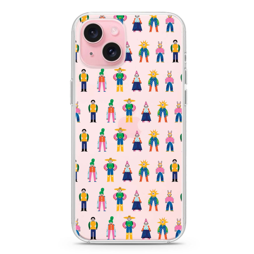 Abstract People Family iPhone 15 水晶透明保護殼