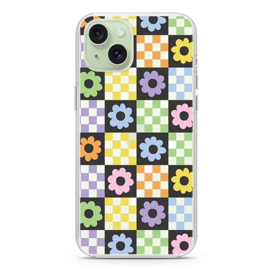 Flowers iPhone 15 Magsafe 兼容水晶透明保護殼
